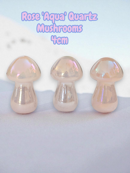 Rose Aura Quartz Mushroom Crystal