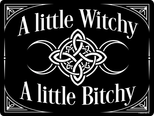 A Little Witchy A Little Bitchy Small Tin Sign